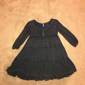 Free People Baby Doll Black Dress/Long Shirt